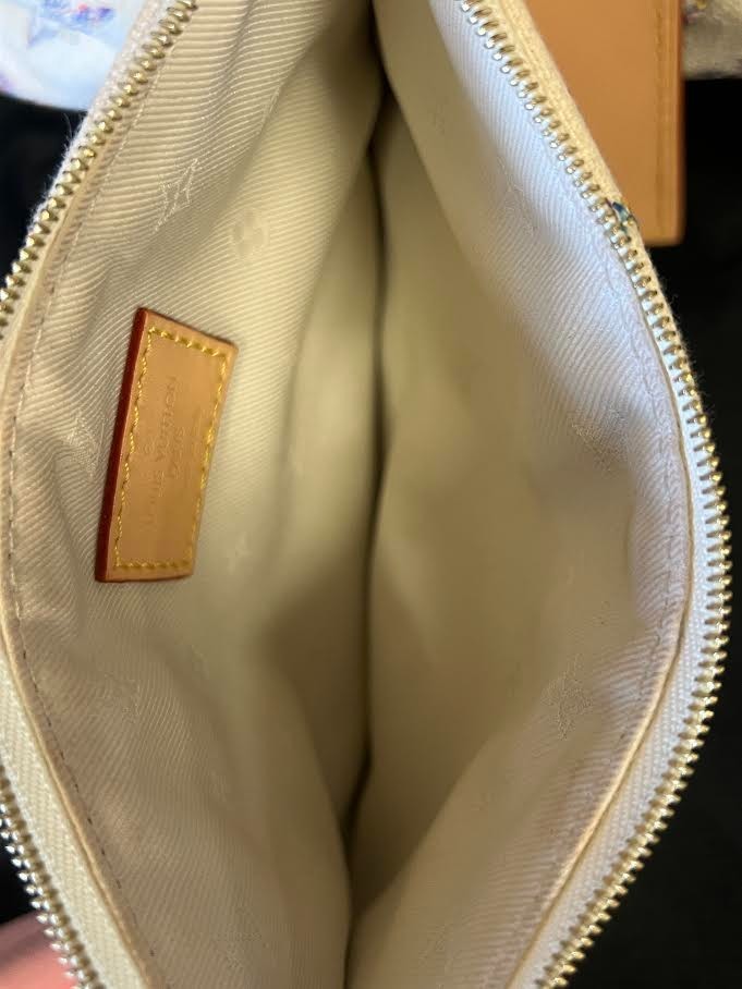 Louis Vuitton Monogram Jaquard Carryall PM Shoulder Bag, Pouch & Mirror Name Tag (view 12)
