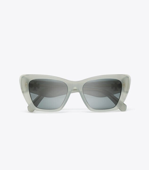 TORY BURCH KIRA CAT-EYE SUNGLASSES TY7216U GREY GREEN FRAME, DARK GREY LENS 140 — view 2