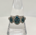 Effy 14K Solid White Gold Blue & White Diamond Ring Size 9 (view 1)