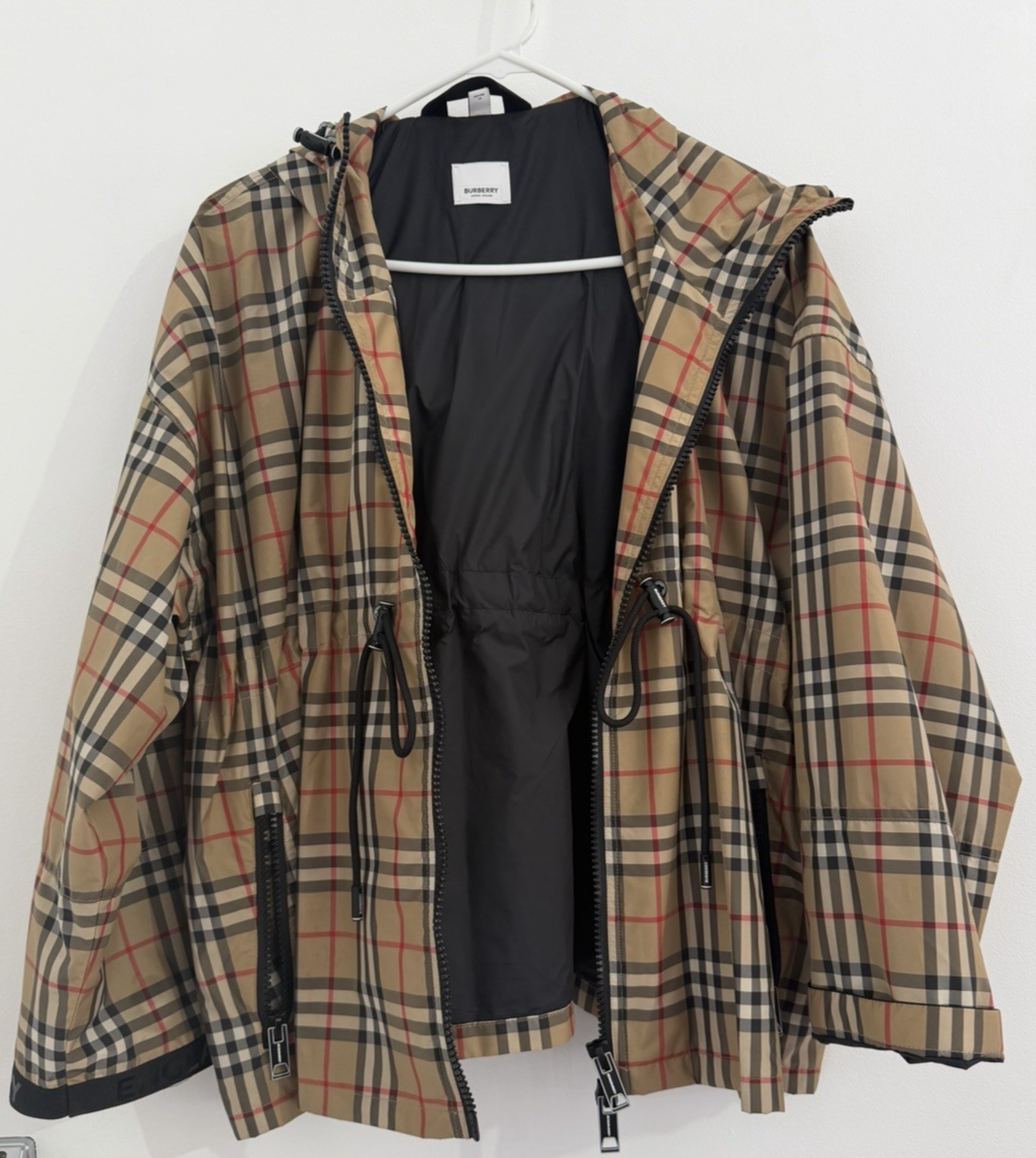Burberry Check Hooded Jacket Drawstring Long Sleeve US Size 2 (view 2)