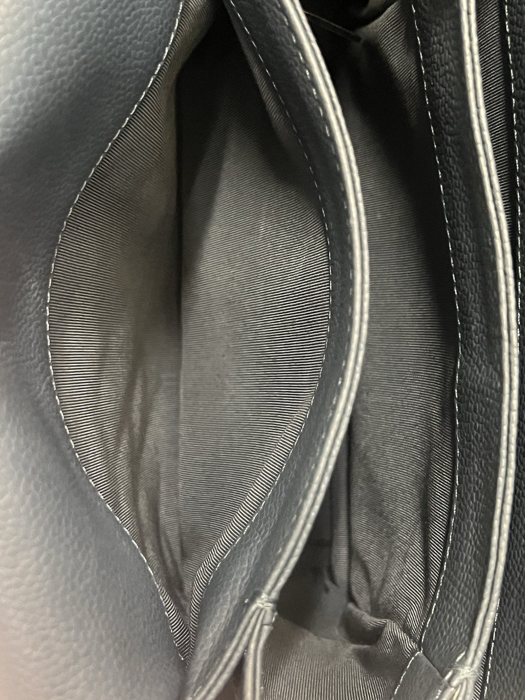 Chanel Small Crossbody Bag Qulted Leather W Chain Strap Blue & Dust Bag (view 17)