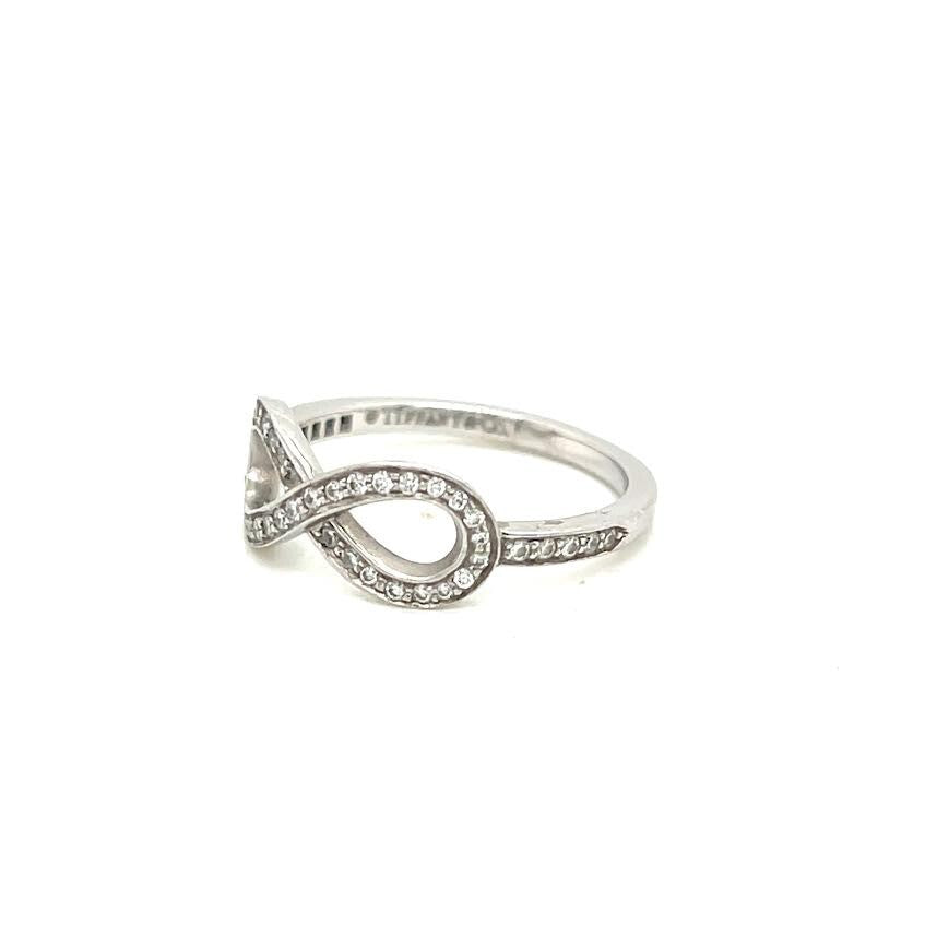 Tiffany & CO Platinum and Diamond Infinity Ring Size 4.5 (view 10)