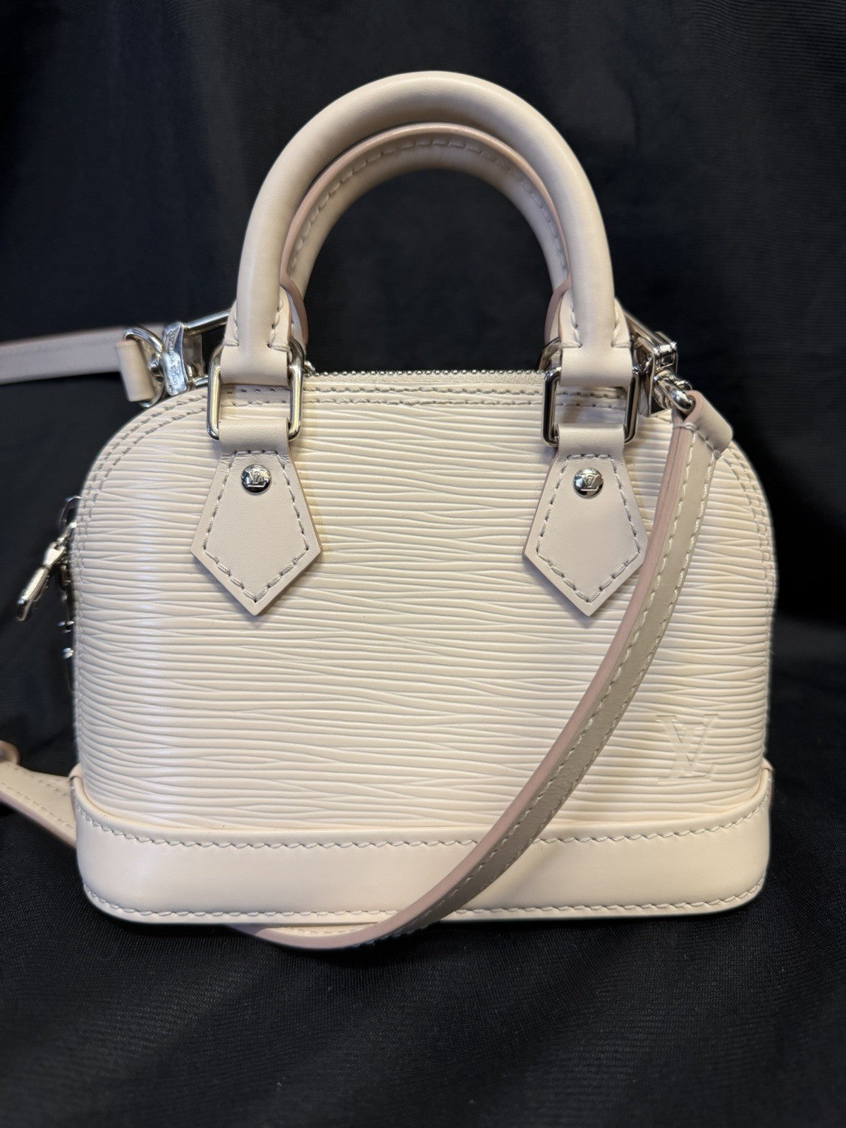 Louis Vuitton Nano Alma Epi Leather Quartz (Cream/Beige) Crossbody Handbag (view 2)