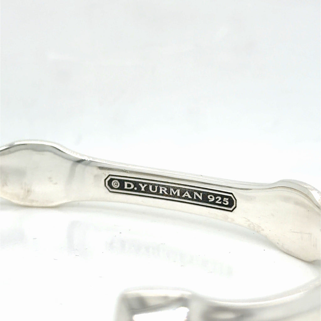 David Yurman Anvil Cuff Bracelet Sterling Silver Black Diamond Size Medium — view 14