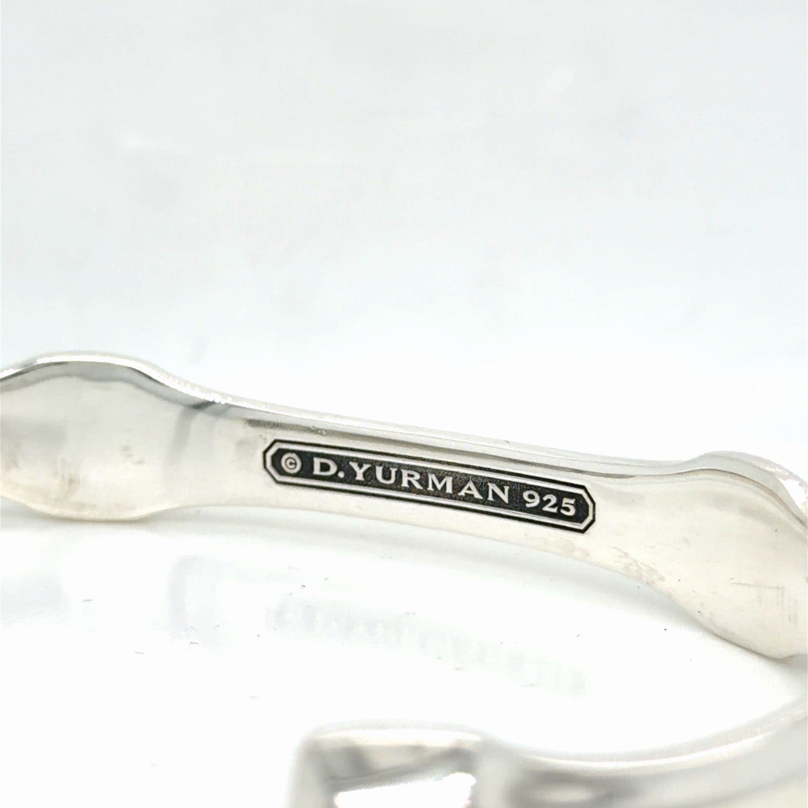 David Yurman Anvil Cuff Bracelet Sterling Silver Black Diamond Size Medium — view 14