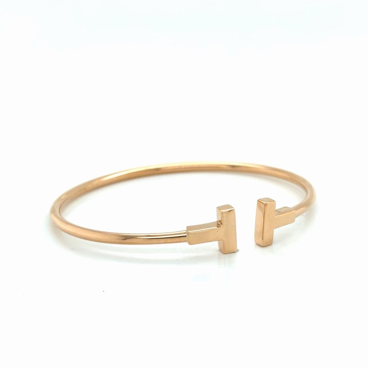 Tiffany & Co. T Wire Bracelet 18k Rose Gold Size Medium 6.25 in (view 2)