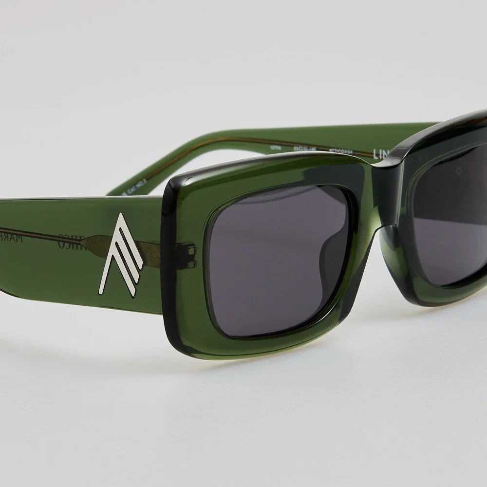 THE ATTICO x LINDA FARROW MARFA SUNGLASSES MILITARY GREEN ATTICO3C34SUN 140mm — view 3