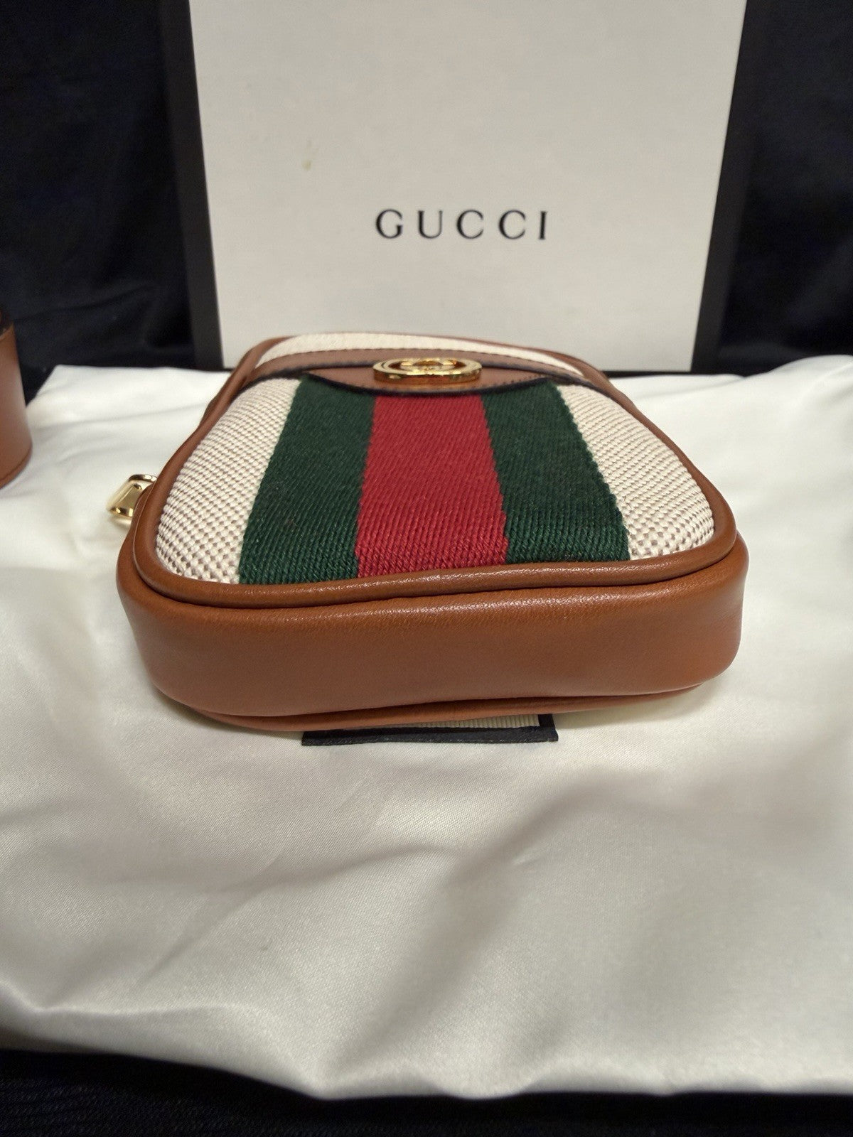 Gucci Canvas 34" Belt Bag Phone Case Beige/Brown (view 7)