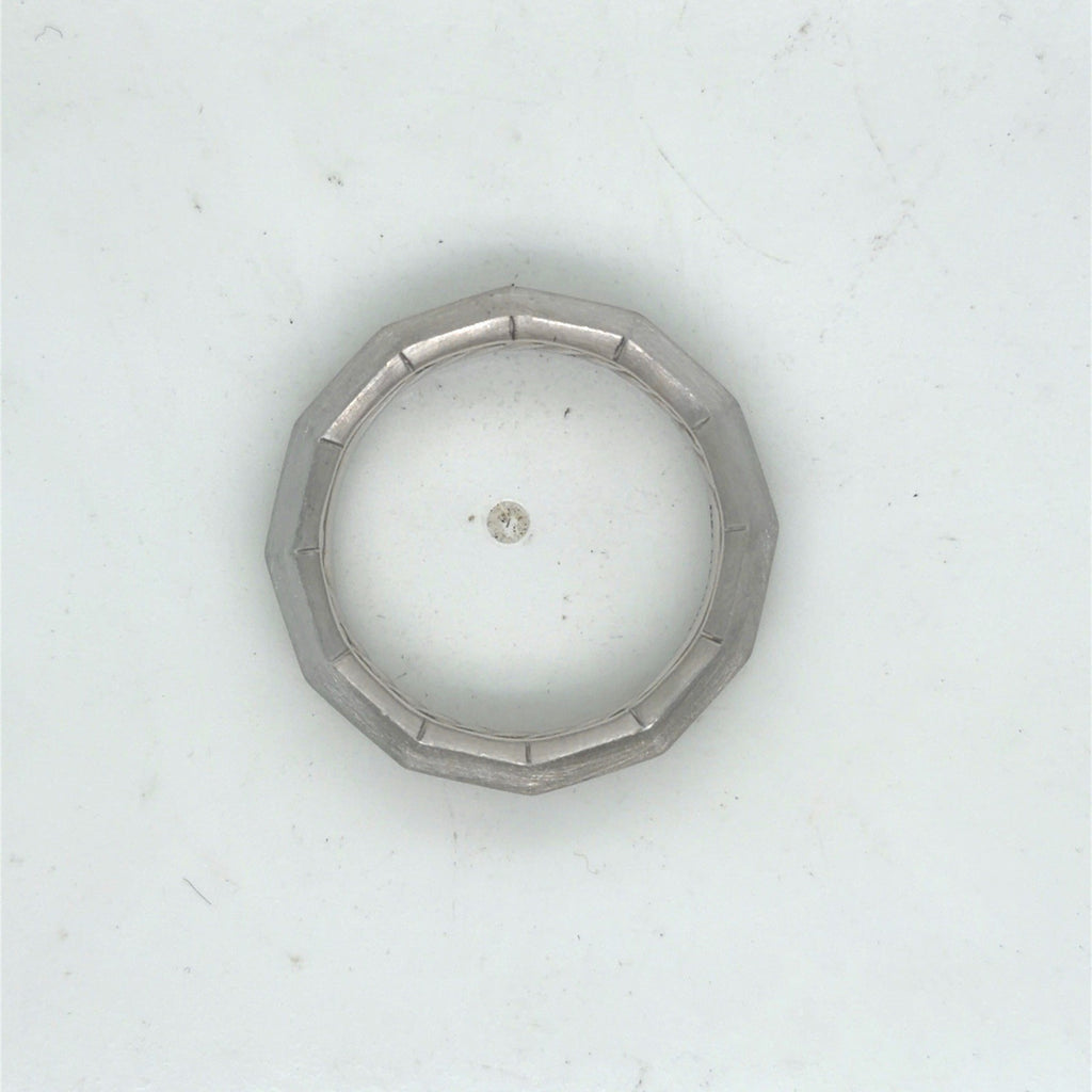 David Yurman Faceted Band Ring Brushed 18k White Gold 6 mm Size 8 — view 10