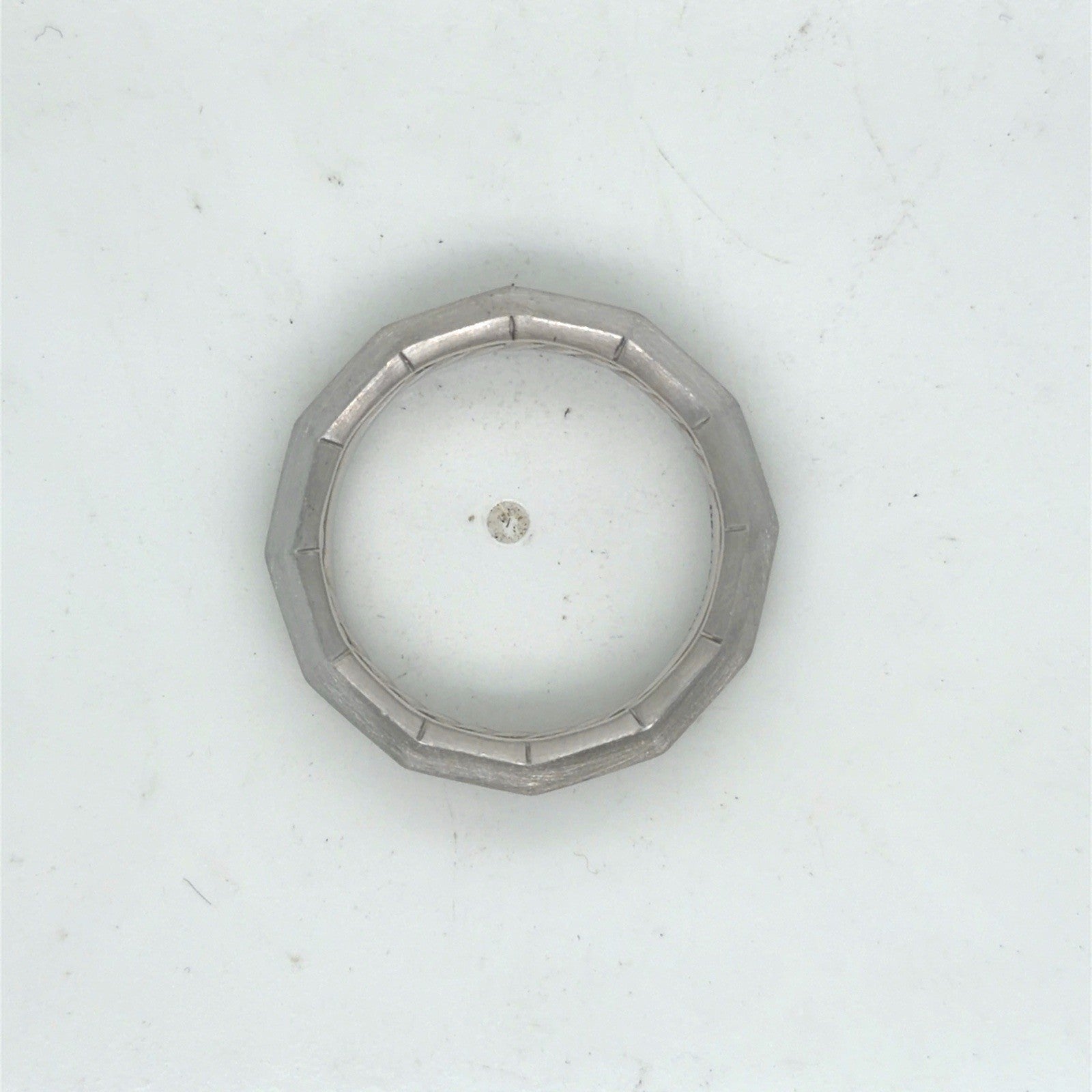David Yurman Faceted Band Ring Brushed 18k White Gold 6 mm Size 8 — view 10