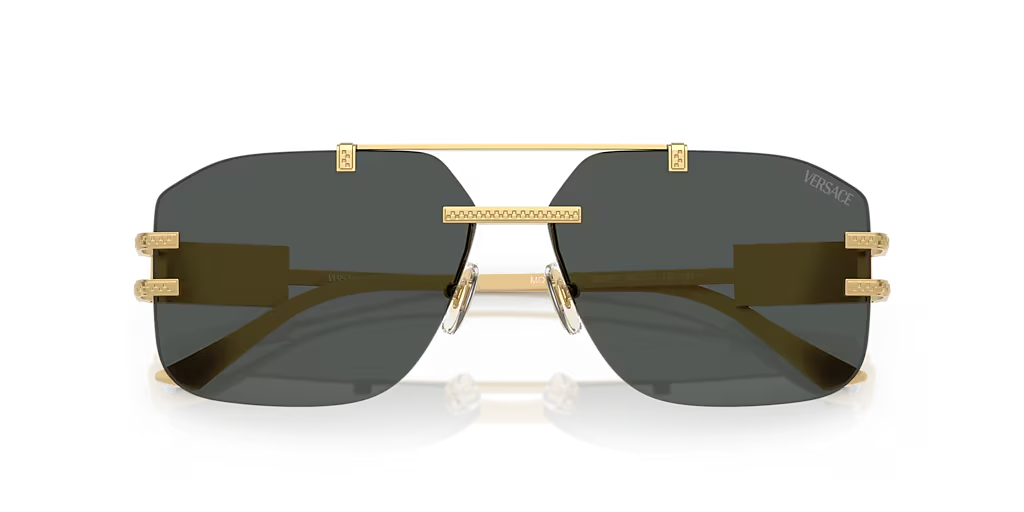 VERSACE SUNGLASSES VE2275 100287 GOLD FRAME DARK GREY LENS 140mm — view 5