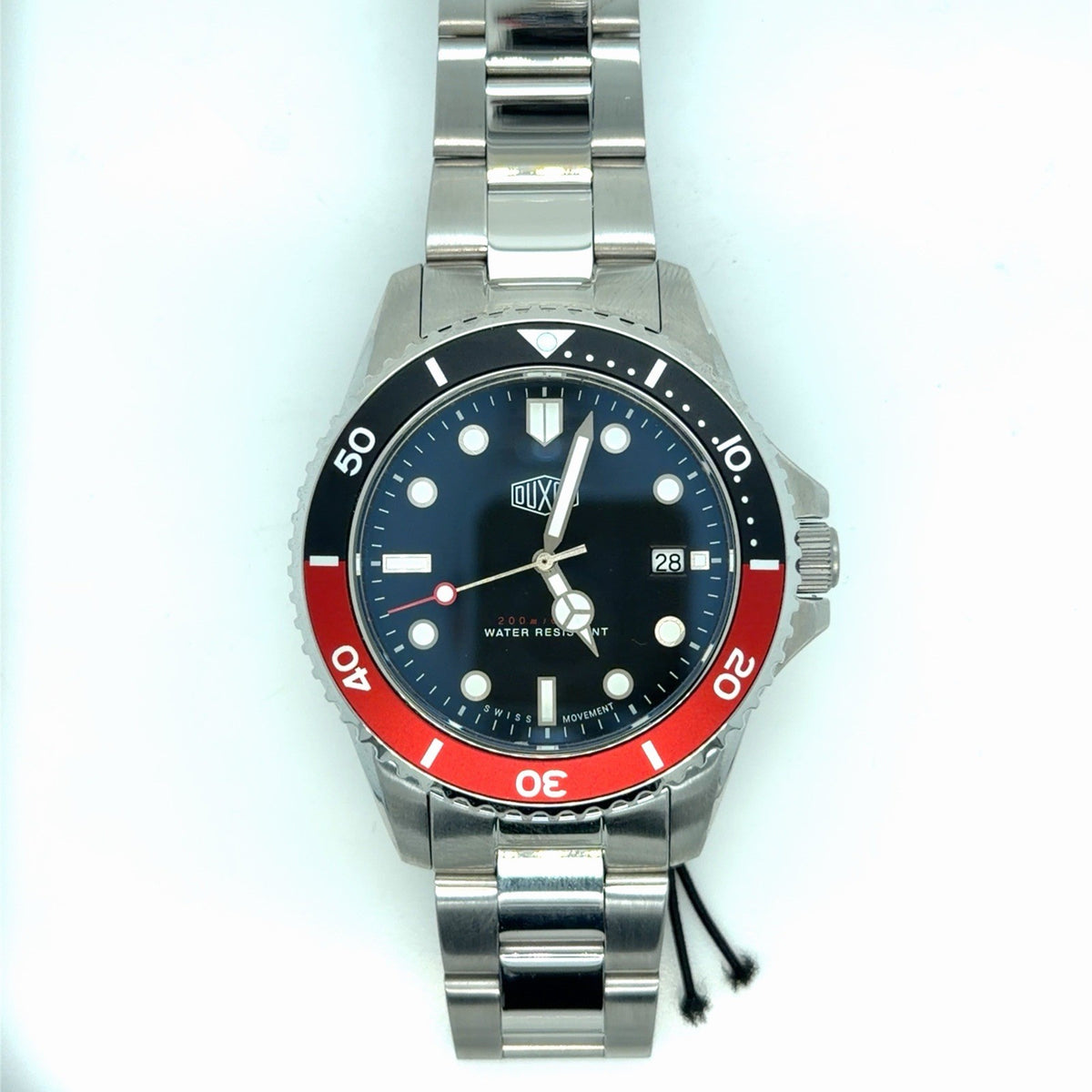 Duxot Altum 42 mm Swiss Quartz Watch Black & Red "Coke" Bezel DX-2025-55 (view 1)