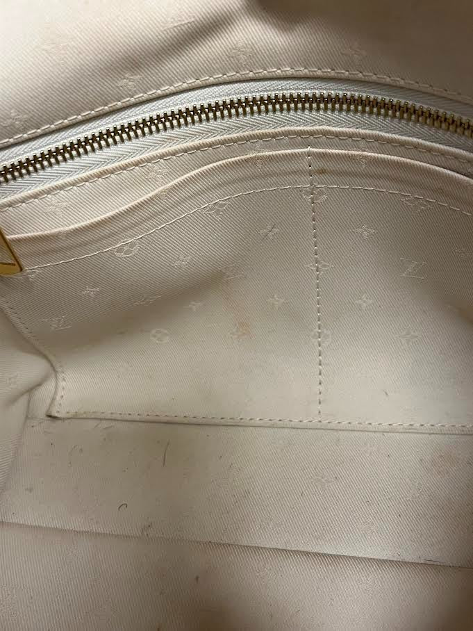 Louis Vuitton Monogram Jaquard Carryall PM Shoulder Bag, Pouch & Mirror Name Tag (view 8)