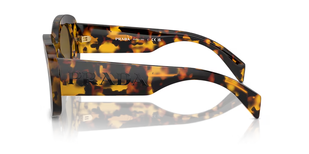 PRADA HONEY TORTOISE FRAME DARK BROWN LENS PR A13S 145MM/ 54-23MM SUNGLASSES — view 3