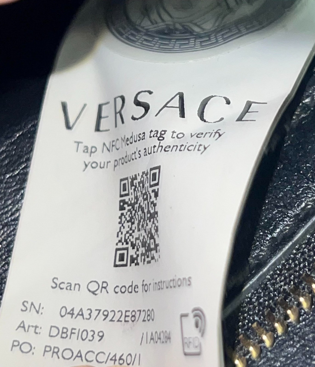 Versace LA Medusa Medium Stitch Top-handle Bag W Chain Black and White Calfskin (view 17)