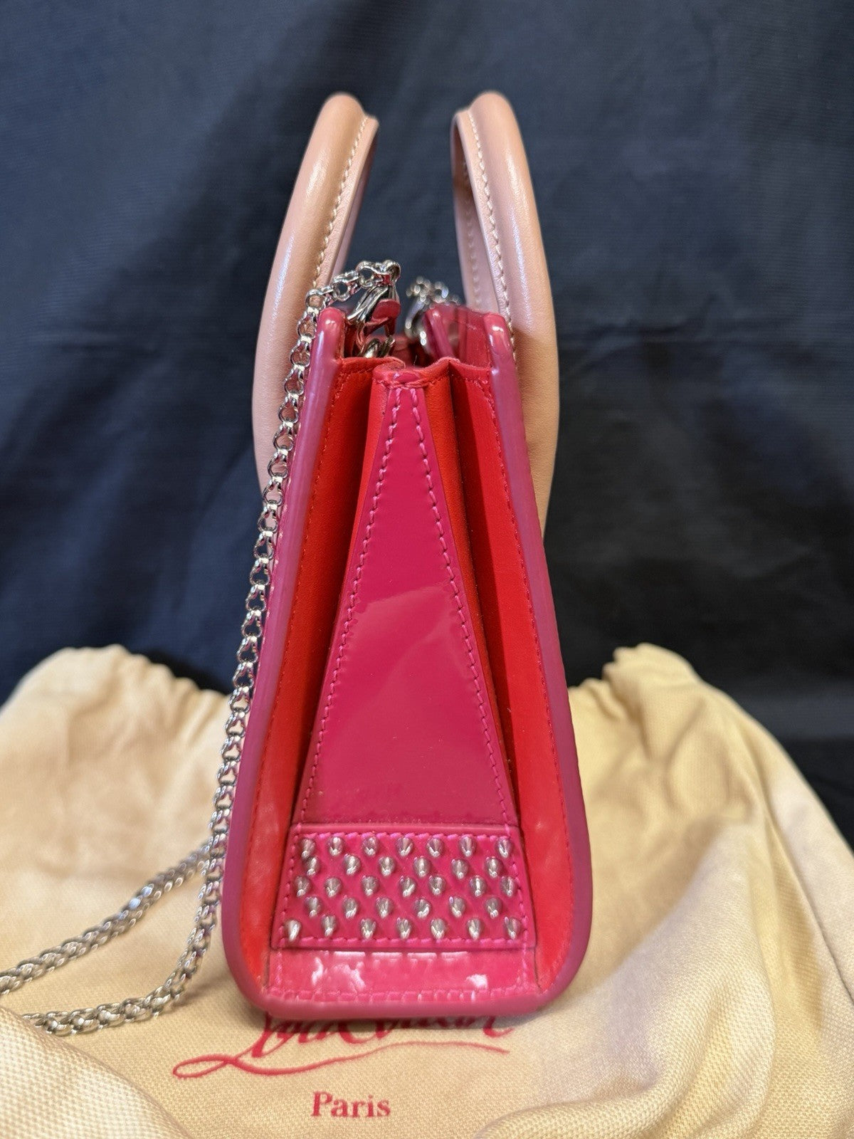 Christian Louboutin Nano Paloma Bag Pink Removable Chain Strap (view 2)
