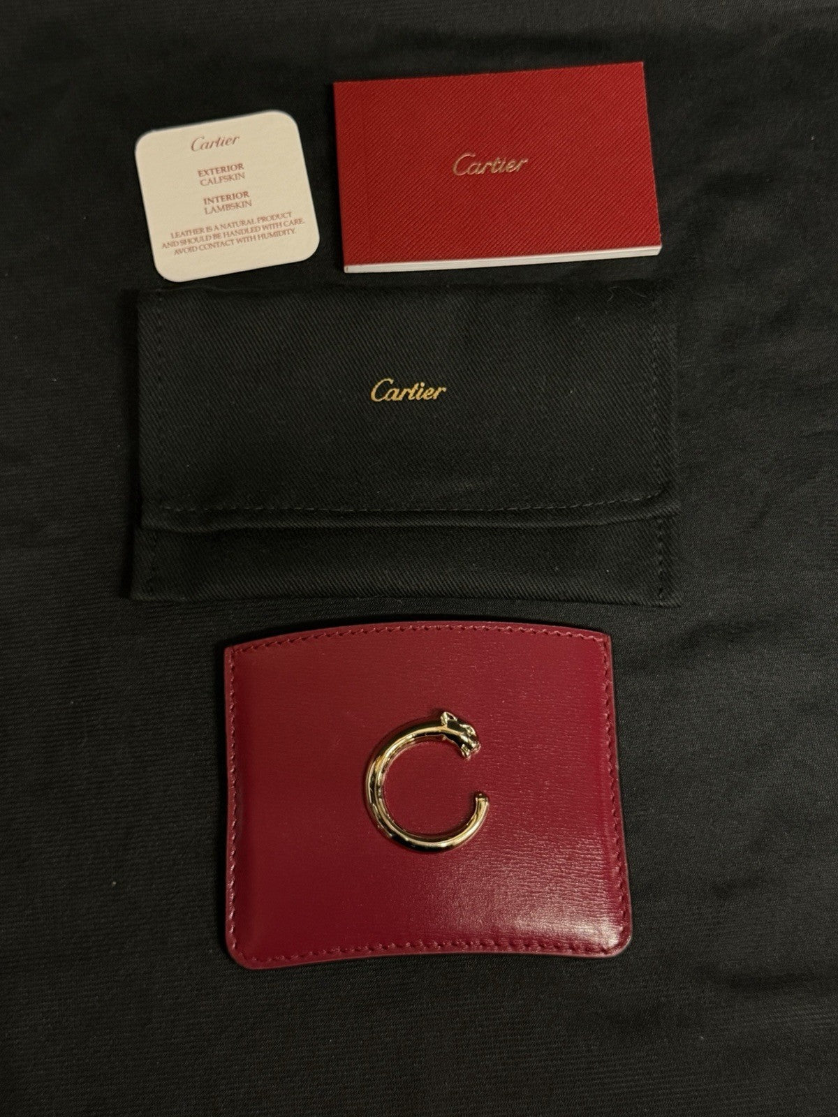 Cartier Panthere de Cartier Card Holder Red Wine Gold C Logo (view 10)