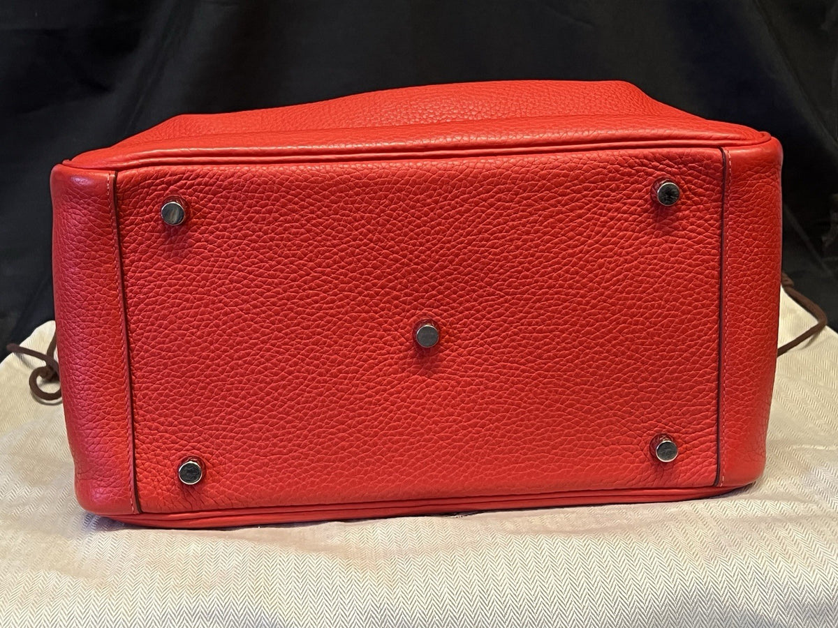 Hermes 2017 Lindy 30 Red Leather Shoulder Bag, Organizer & Dust Bag (view 5)