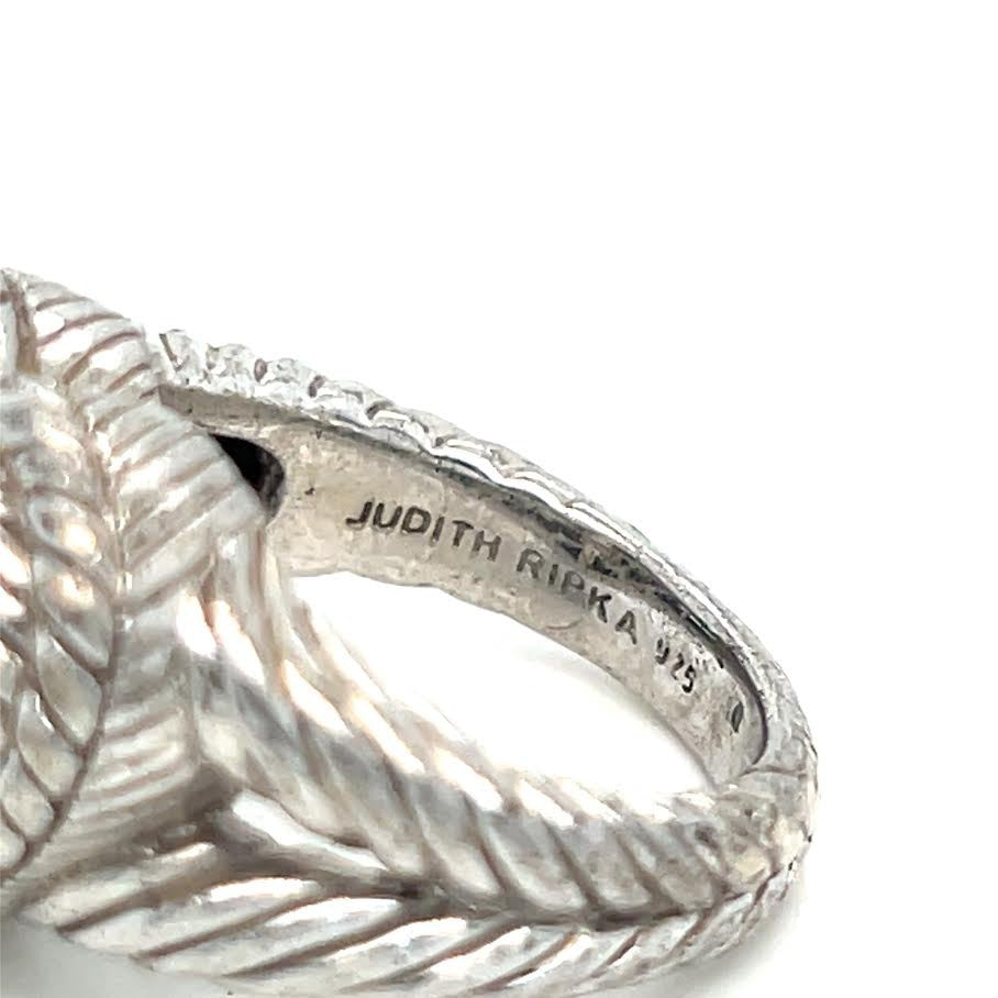 Judith Ripka Sterling Silver 925 Cubic Zirconia Heart Ring Size 6 (view 9)