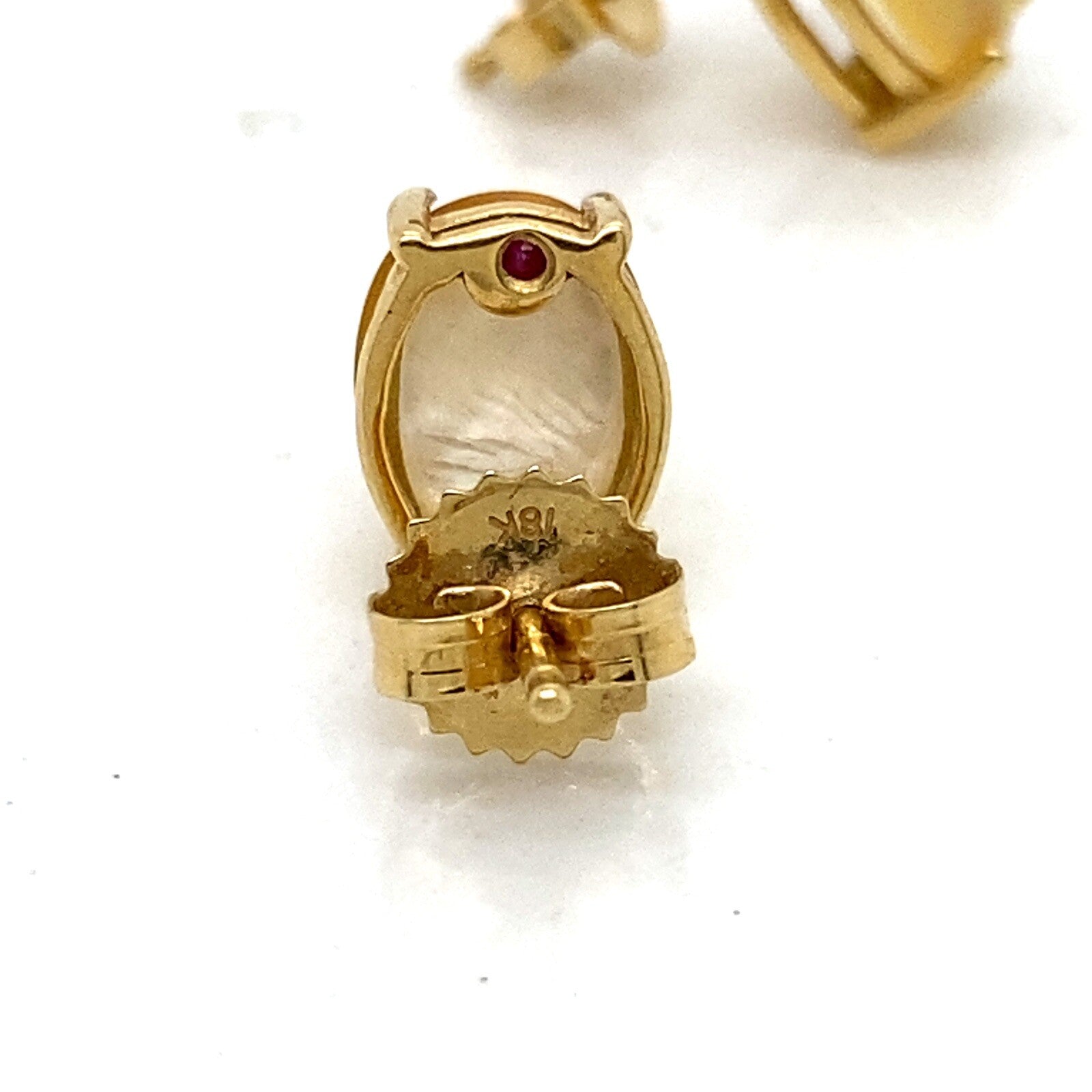 Roberto Coin 18k Yellow Gold Quartz Pearl Doublet Cabochon Stud Earrings — view 4