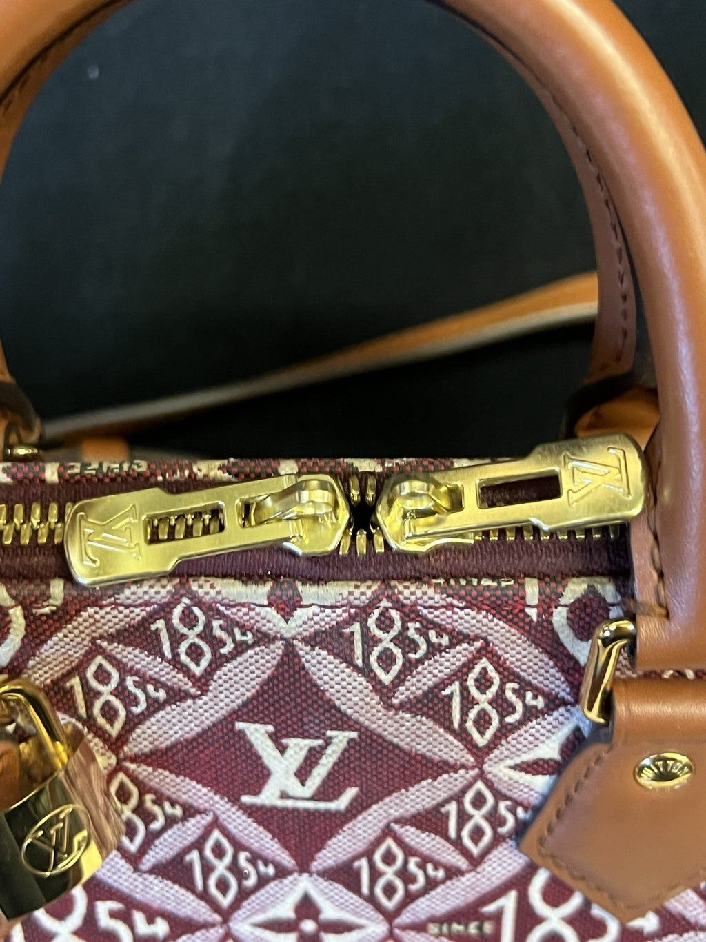 Louis Vuitton Speedy Bandouliere 25 Burgundy Jacquard 1854 Limited Edition (view 21)