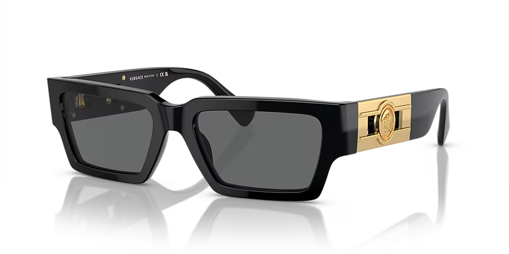 VERSACE SUNGLASSES VE4459 GB1/87 54-18 BLACK FRAME DARK GREY LENS 140mm — Certified Authentic | San Diego Jewelry Buyers