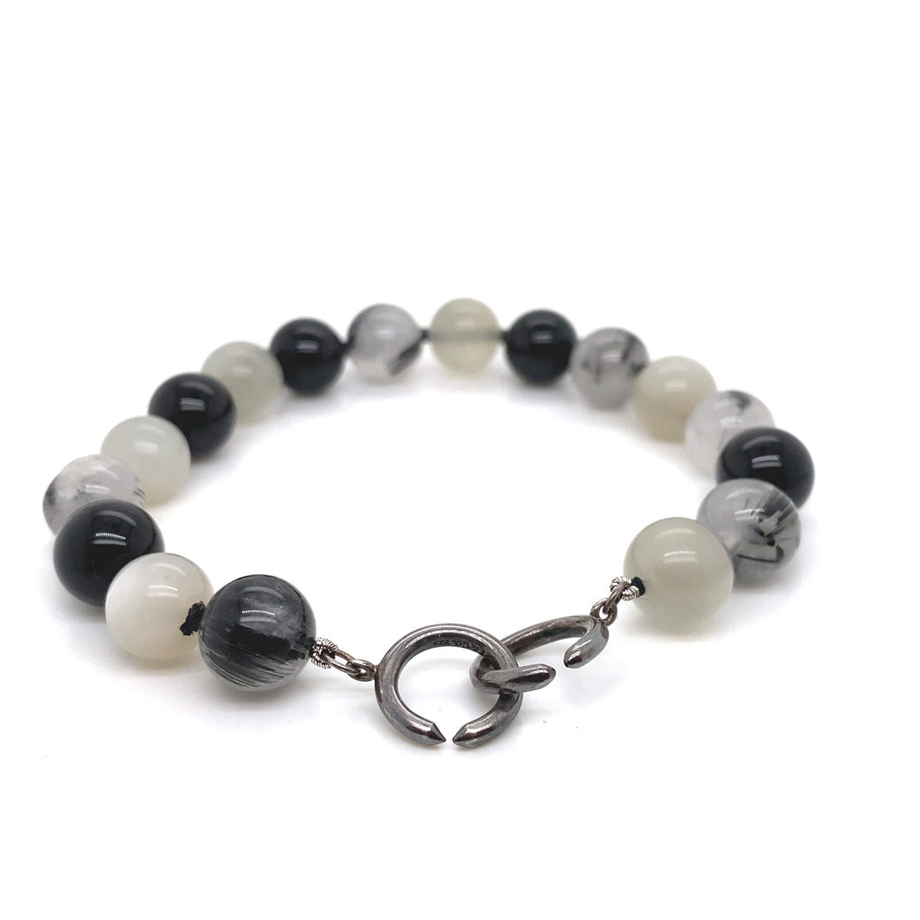 Tiffany & Co. Sterling Silver Paloma Picasso Onyx Quartz Bead Bracelet — Certified Authentic | San Diego Jewelry Buyers