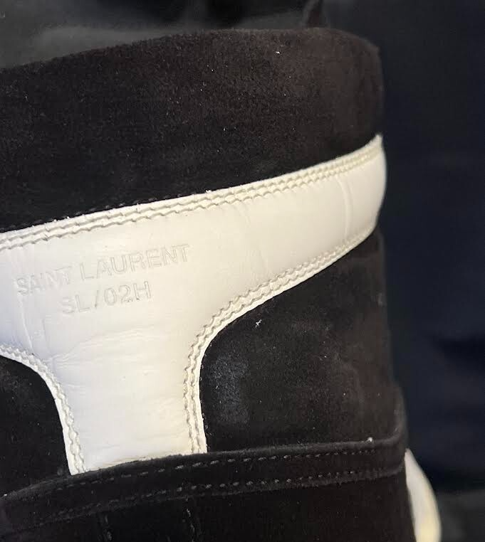Saint Laurent SL/O2H High Top Sneakers Black and White Suede Size 39 (us 6) (view 15)