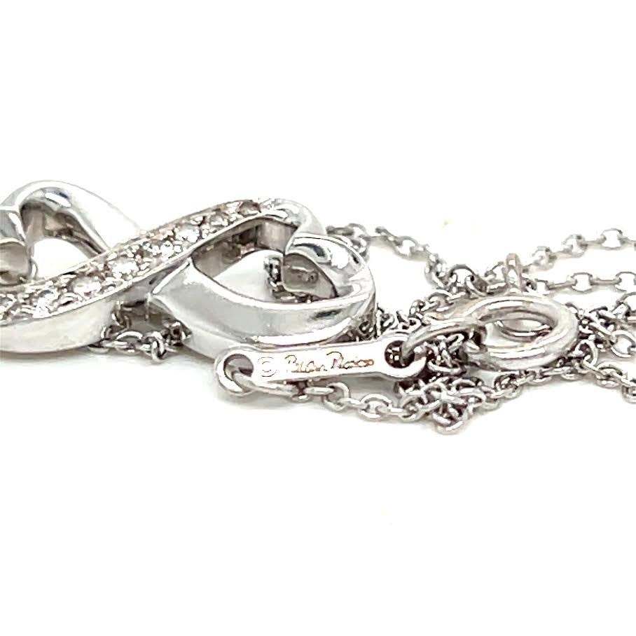 Tiffany & Co. TIFFANY & CO 18K WHITE GOLD PALOMA PICASSO DIAMOND INFINITY HEART NECKLACE 17 in — view 4