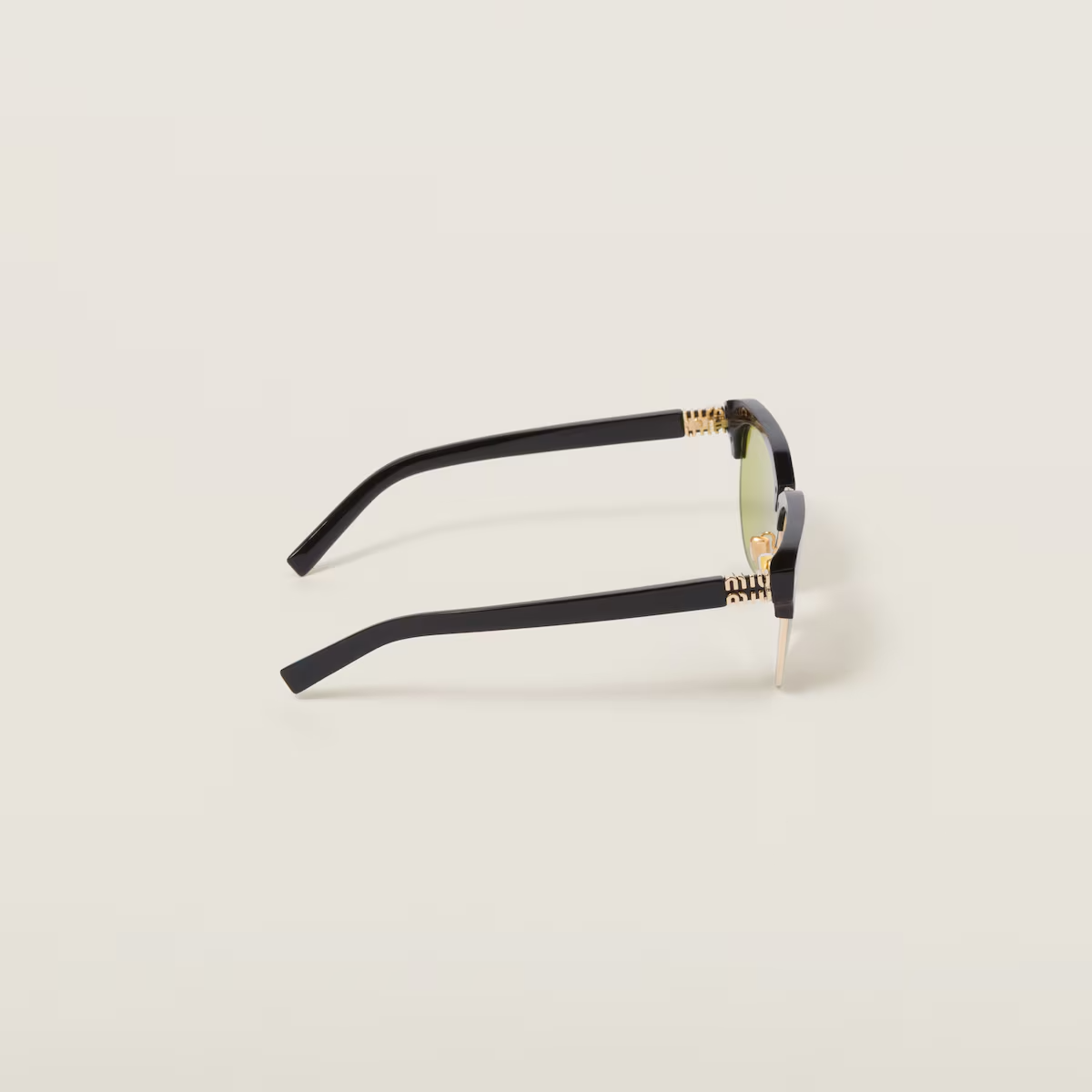 New Miu Miu Runway 09ZS Black and Olive Green Sunglasses (view 3)