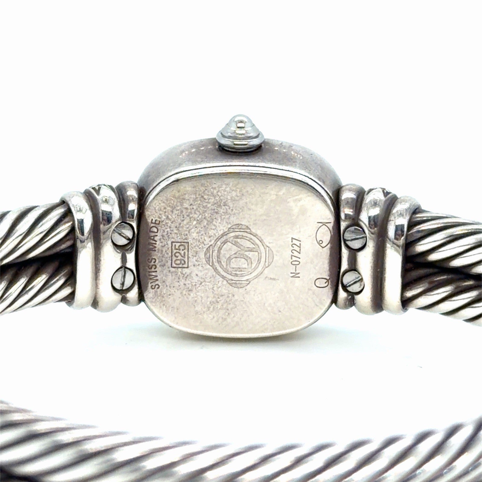 David Yurman Sterling Silver Watch with 0.27ctwa Diamonds & Mother of Pearl Dial — view 9