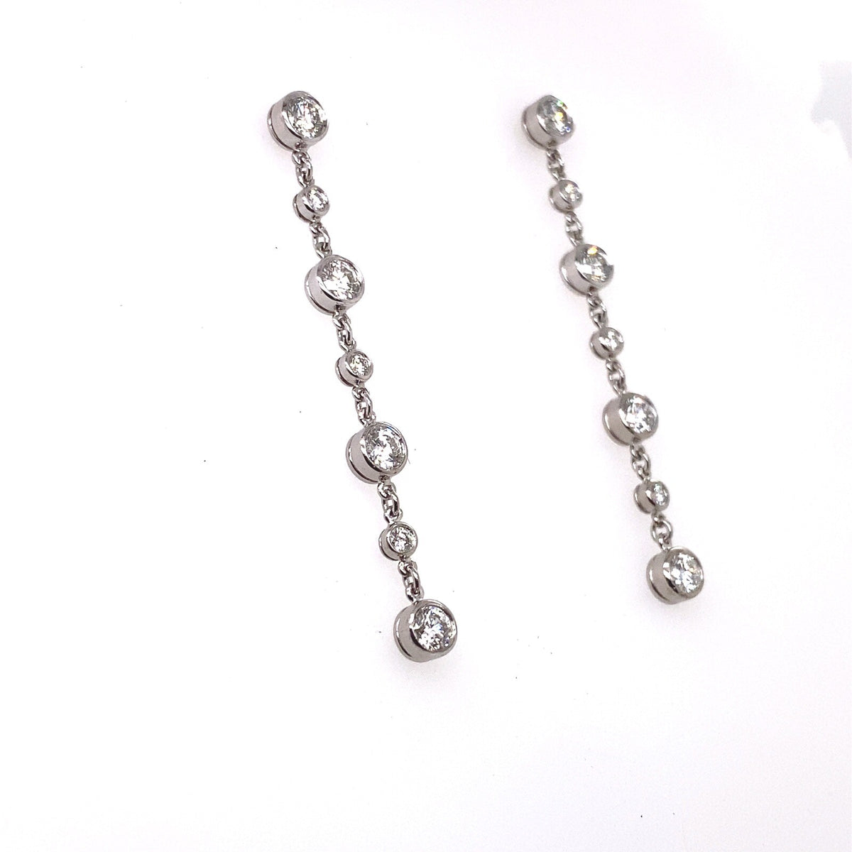 1.40tcw Tiffany & Co. Diamonds by the Yard Platinum Drop Dangle Earrings (view 3)