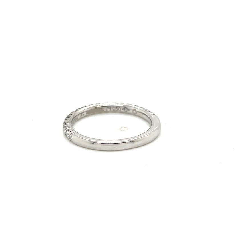CARTIER ENTICILLE DE CARTIER WEDDING RING 2mm SEMI-PAVED PLATINUM SIZE 49 (5) — view 5