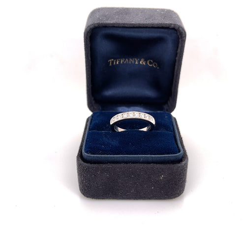 0.33ctw Tiffany & Co. Platinum 950 Diamond Wedding Band Ring Size 4.5 MSRP $3500 (view 1)