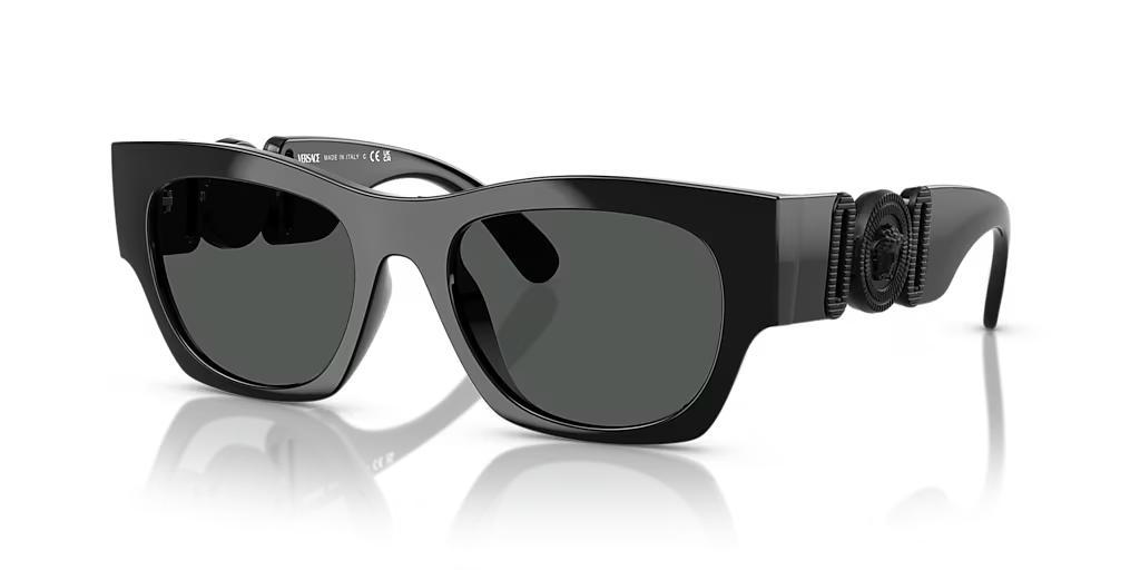 VERSACE SUNGLASSES VE4479U 536087 52-19 BLACK FRAME DARK GREY LENS 140mm — Certified Authentic | San Diego Jewelry Buyers