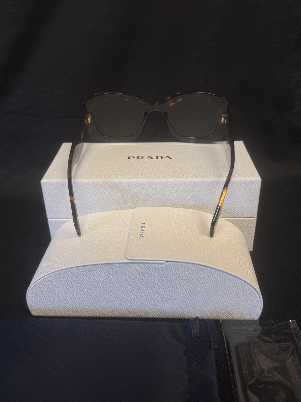 PRADA HONEY TORTOISE FRAME DARK BROWN LENS PR A13S 145MM/ 54-23MM SUNGLASSES — view 9
