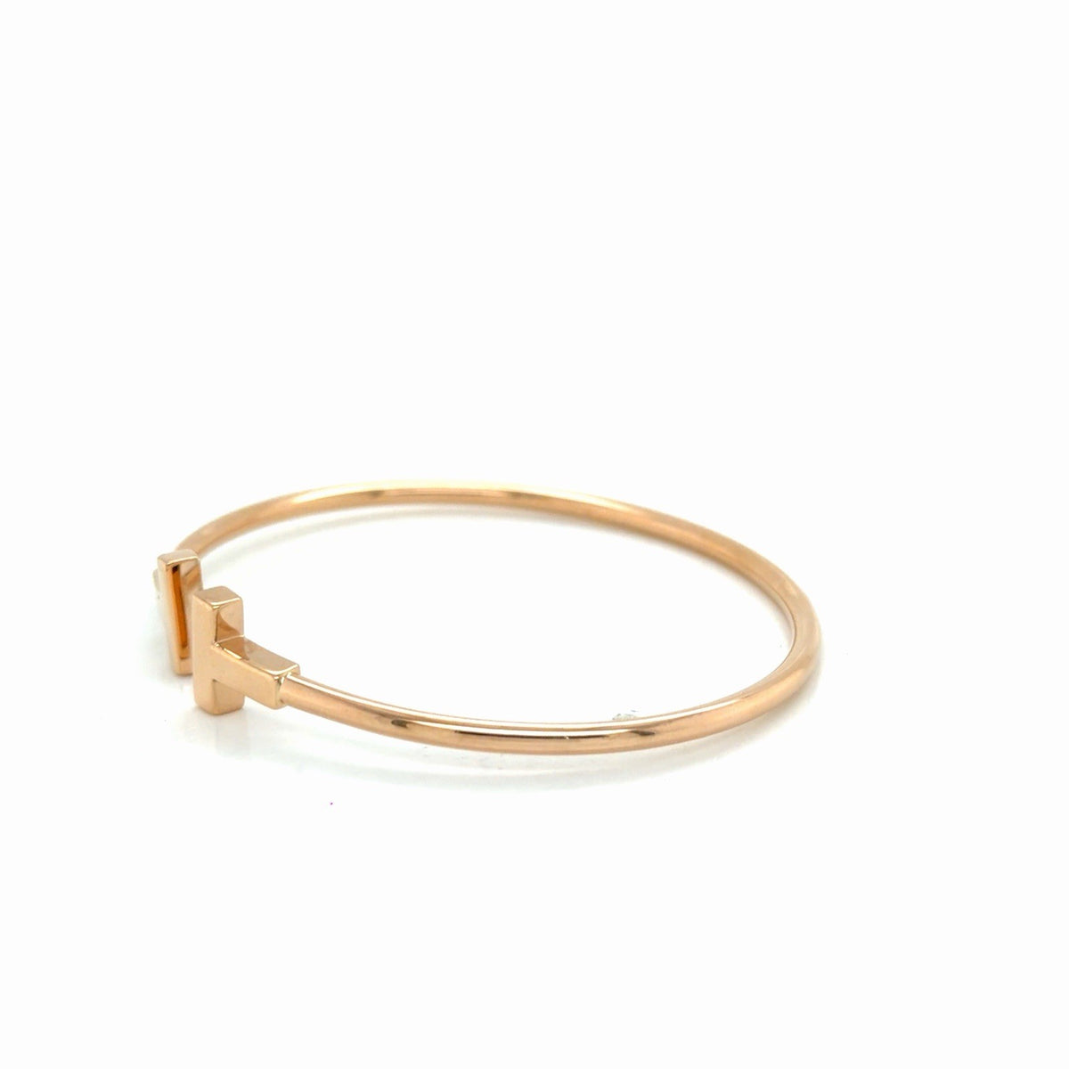 Tiffany & Co. T Wire Bracelet 18k Rose Gold Size Medium 6.25 in (view 12)