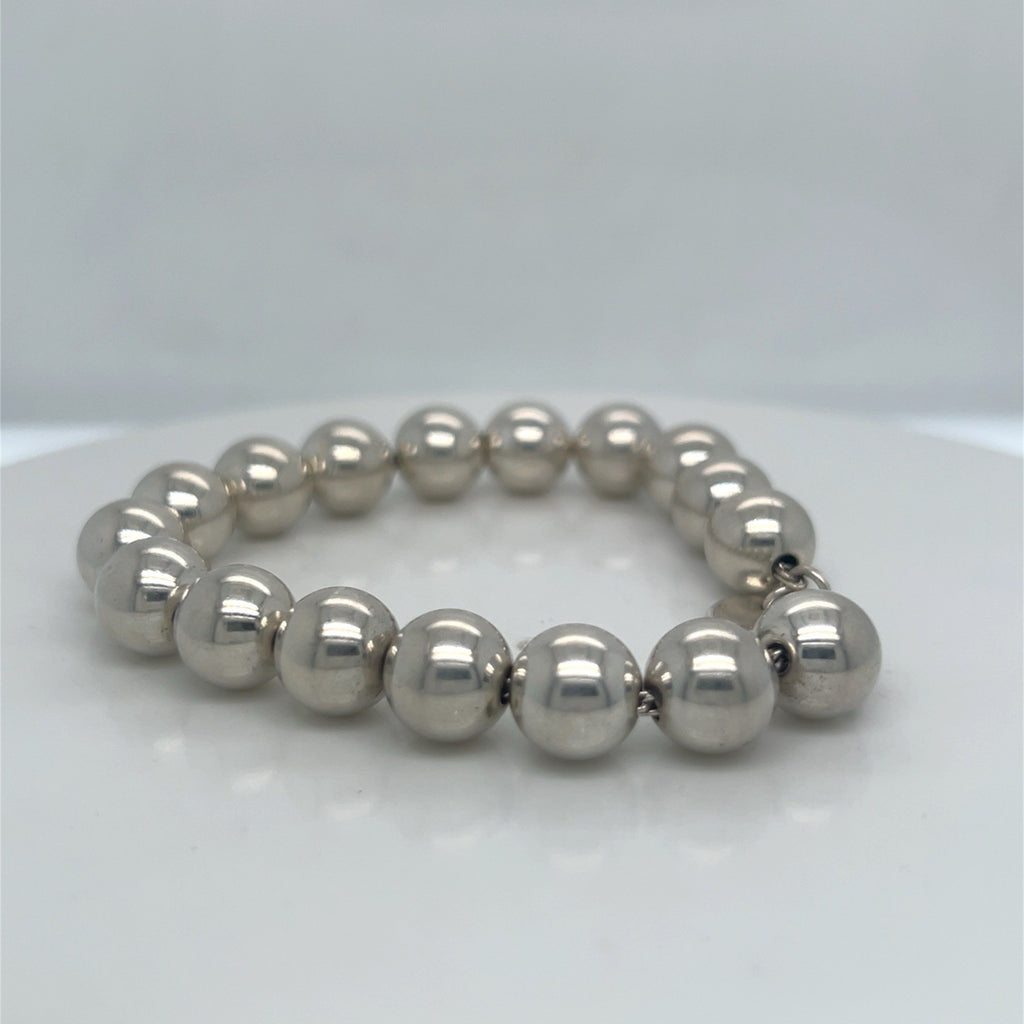 TIFFANY & CO. BRACELET HARDWEAR BALL BEAD SMALL/ 7 in STERLING SILVER 10mm — view 6