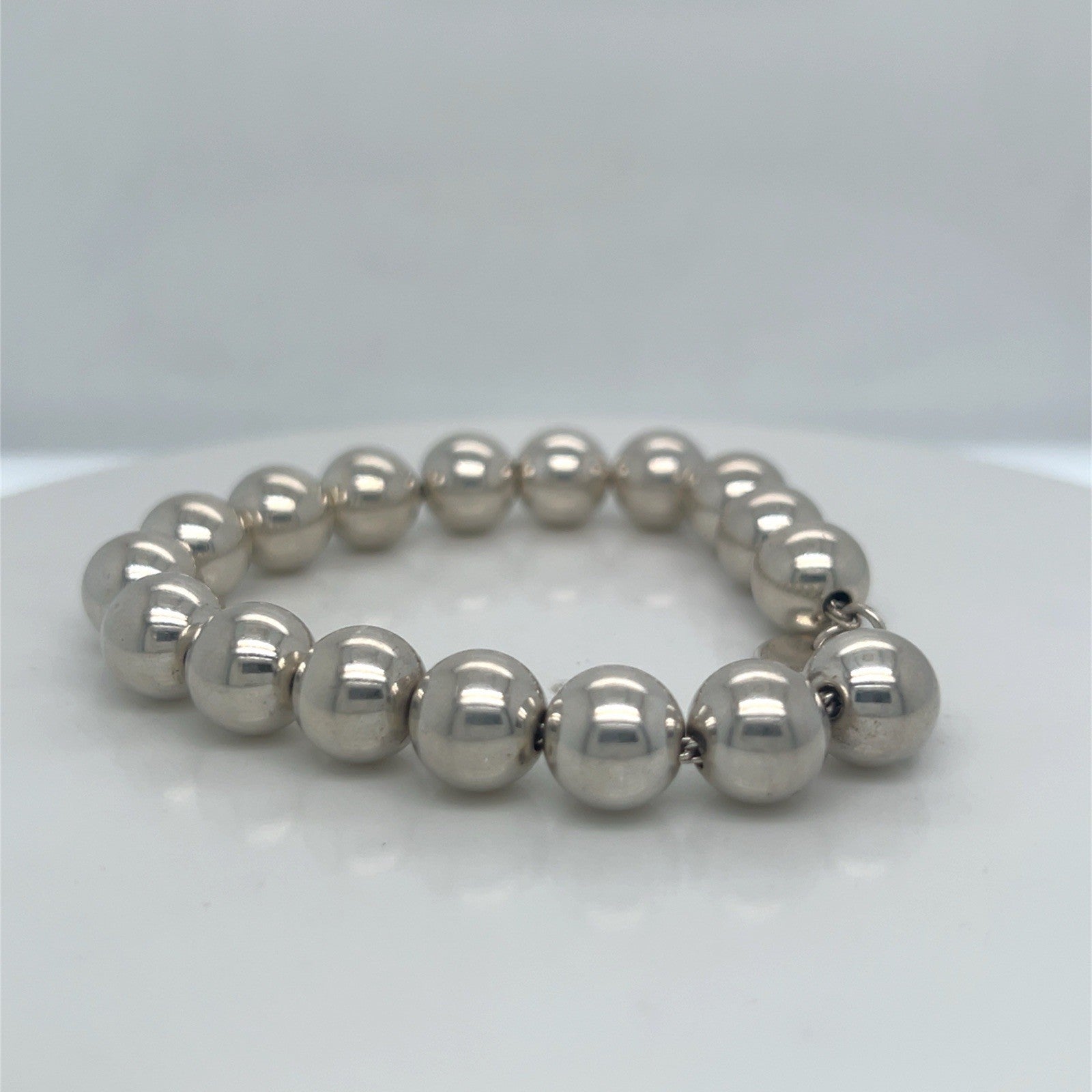 TIFFANY & CO. BRACELET HARDWEAR BALL BEAD SMALL/ 7 in STERLING SILVER 10mm — view 6