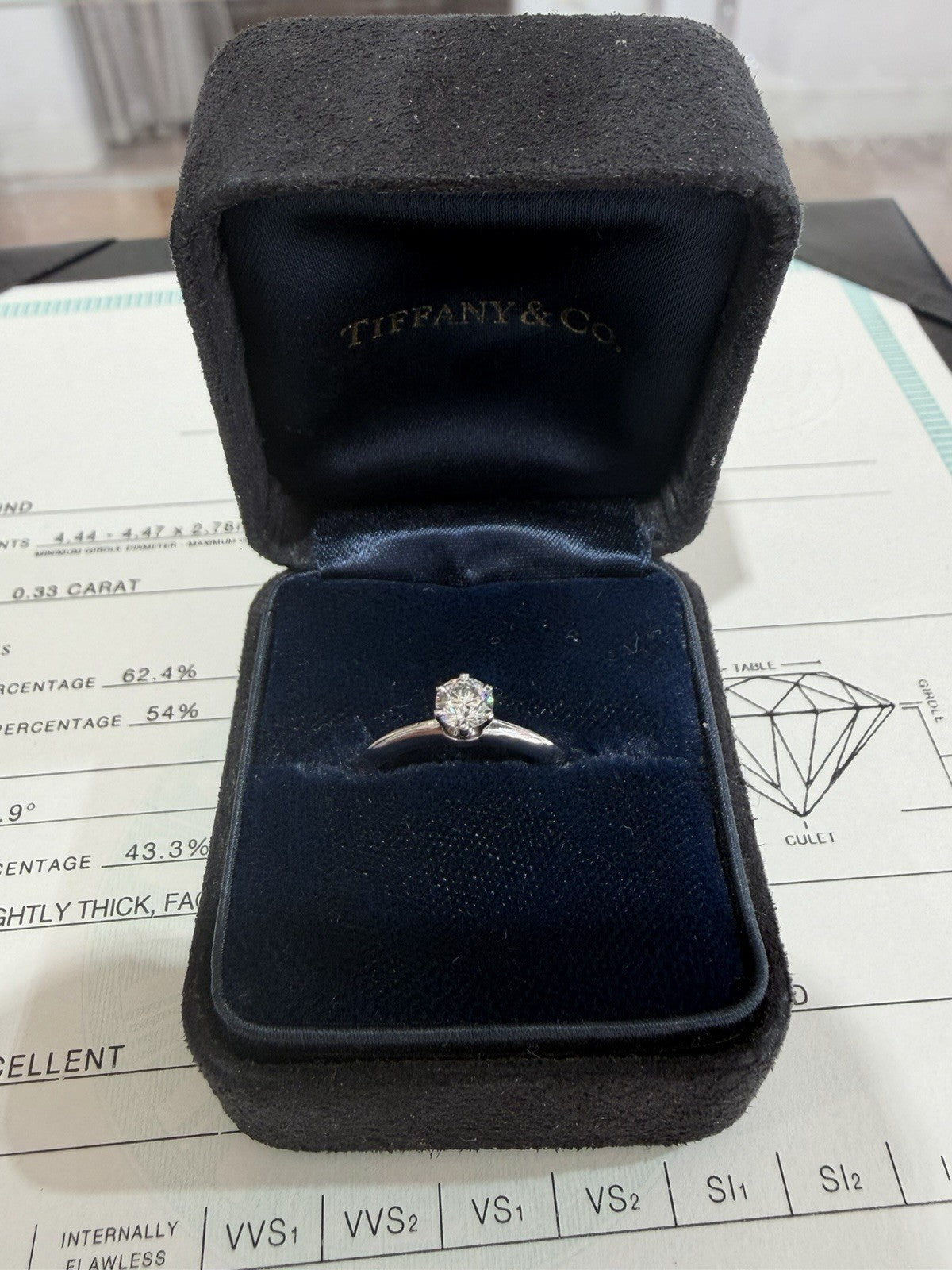 Tiffany & Co. 0.33ct Round Brilliant Diamond Solitaire Engagement Ring Size 4.5 (view 14)