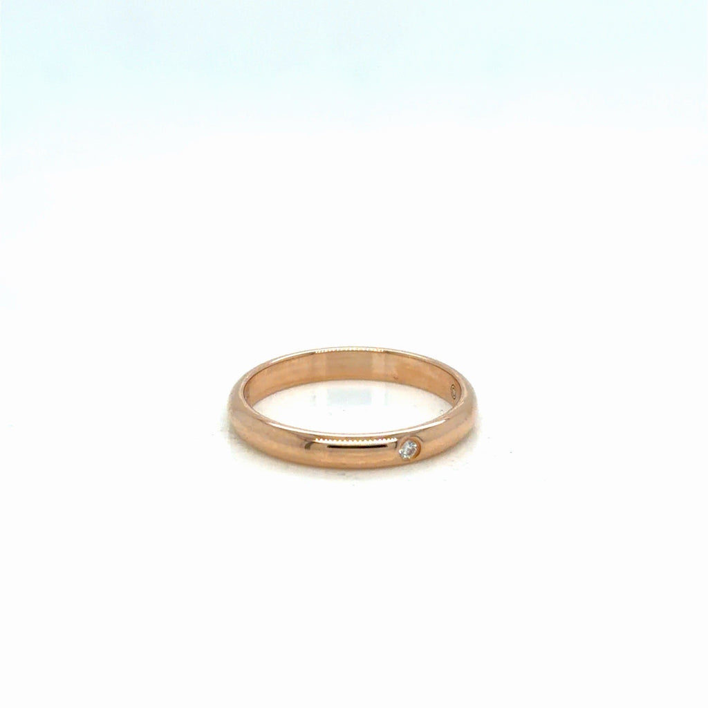 Cartier 1895 Wedding Band 2.6 mm, 1 diamond 18k Rose Gold 2.16g Size 49 (5) (view 2)