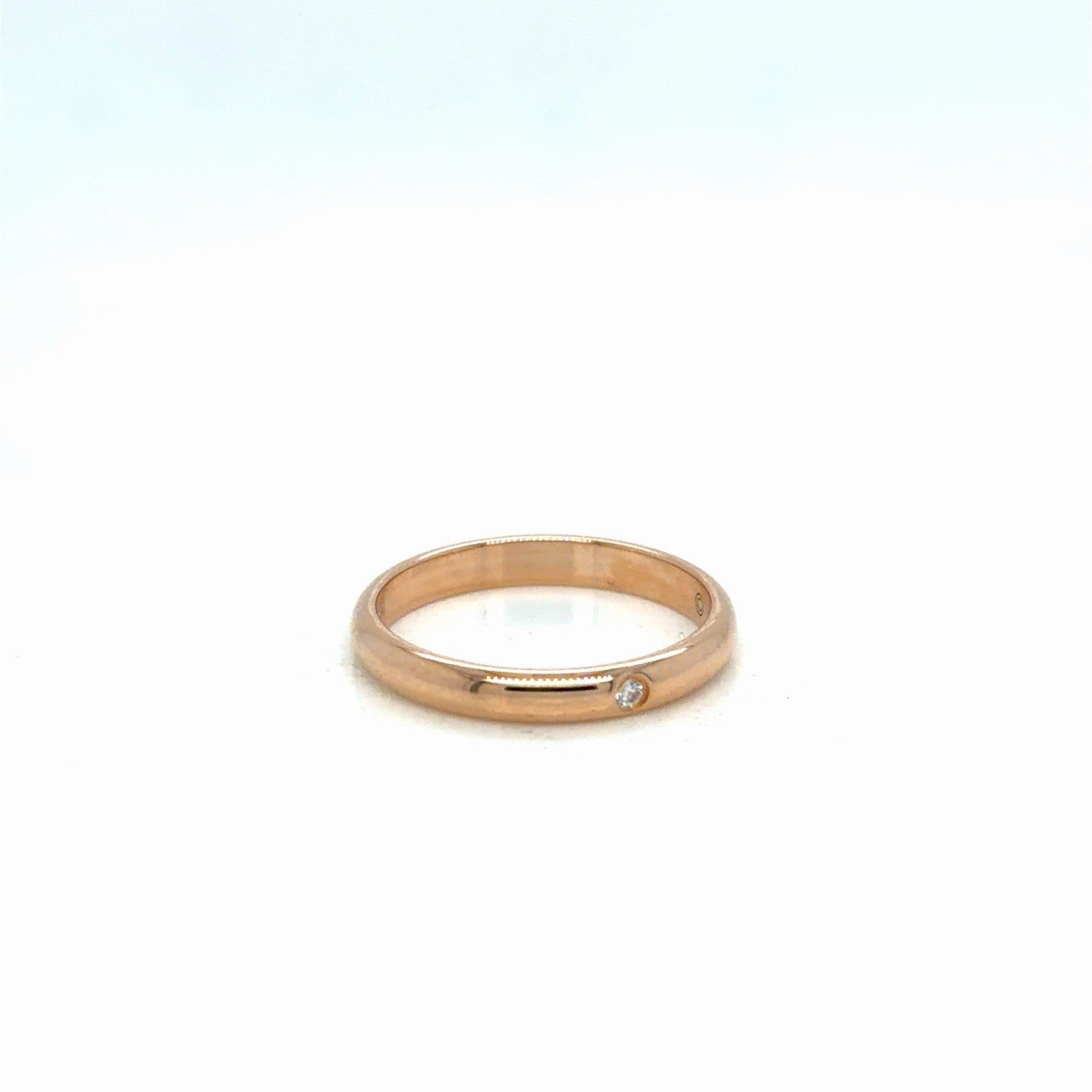 Cartier 1895 Wedding Band 2.6 mm, 1 diamond 18k Rose Gold 2.16g Size 49 (5) — view 2