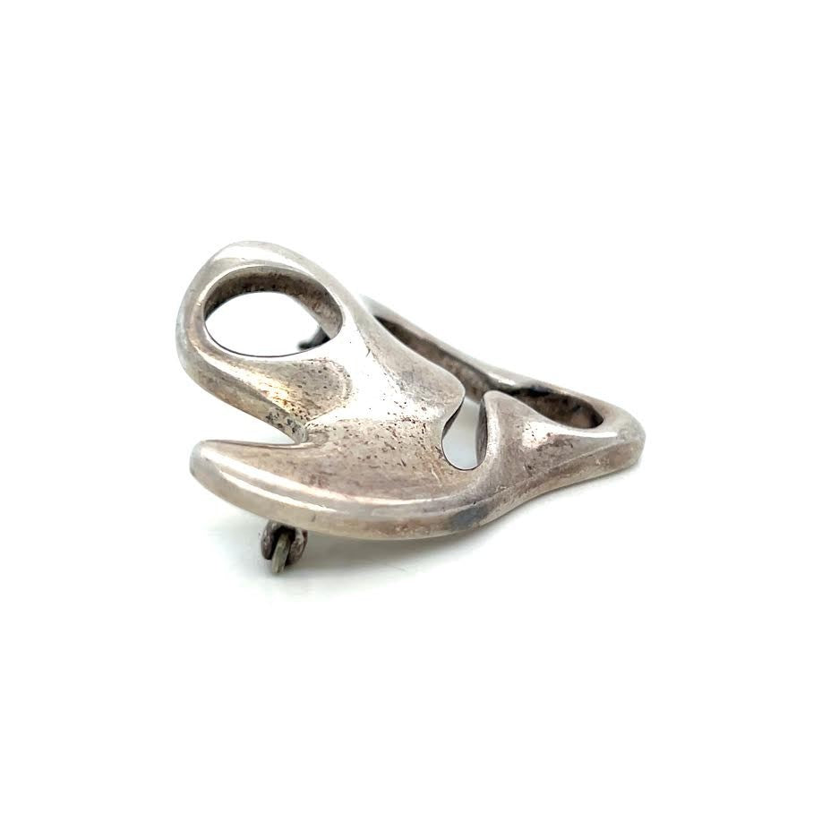 GEORG JENSEN AMOEBA BROOCH STERLING SILVER 925 VINTAGE DENMARK 322 STAMP — view 4