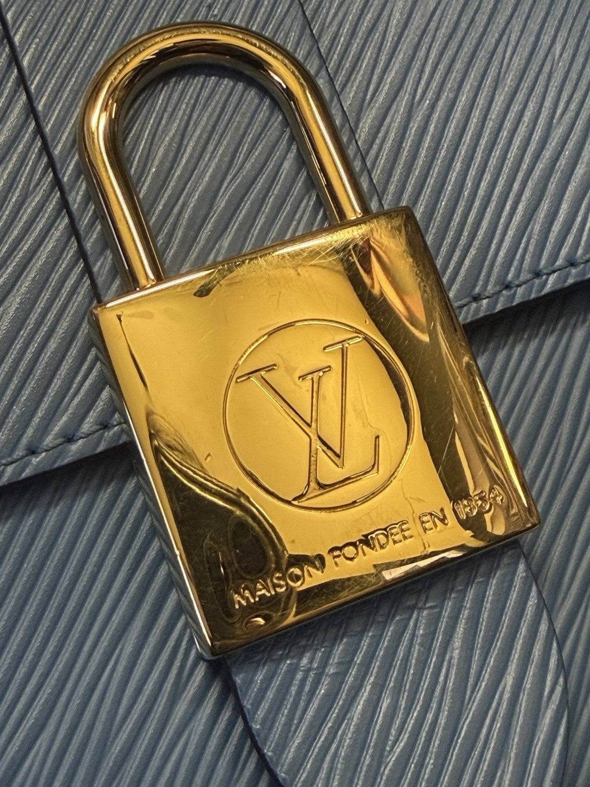 Louis Vuitton Locky BB Epi Leather Blue Top Handle Bag & Removable Strap (view 12)
