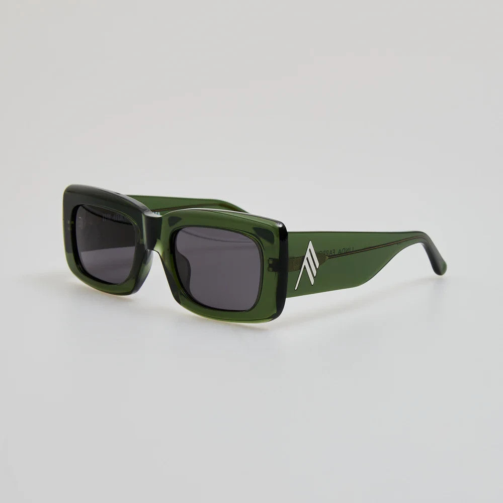 THE ATTICO x LINDA FARROW MARFA SUNGLASSES MILITARY GREEN ATTICO3C34SUN 140mm — Certified Authentic | San Diego Jewelry Buyer