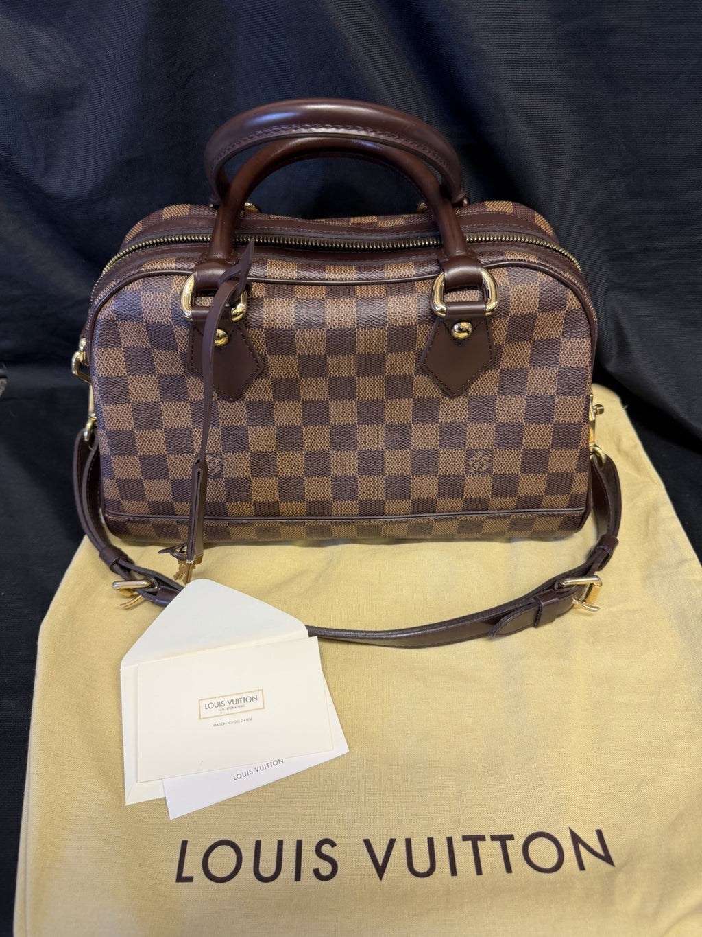 Louis Vuitton Duomo Damier Ebene Top Handle Bag, Adjustable Strap, Lock & Key (view 13)