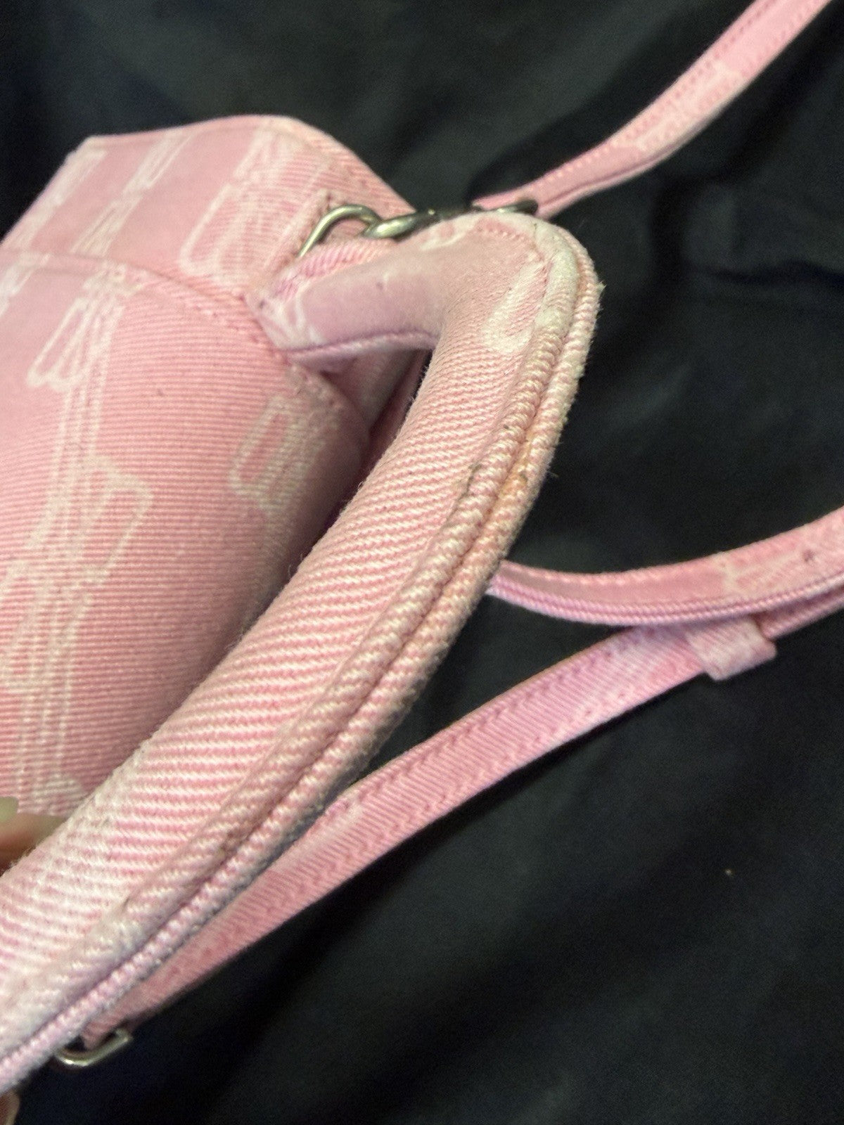 Balenciaga Hourglass Small Handbag BB Monogram Denim Pink Removable Strap (view 15)