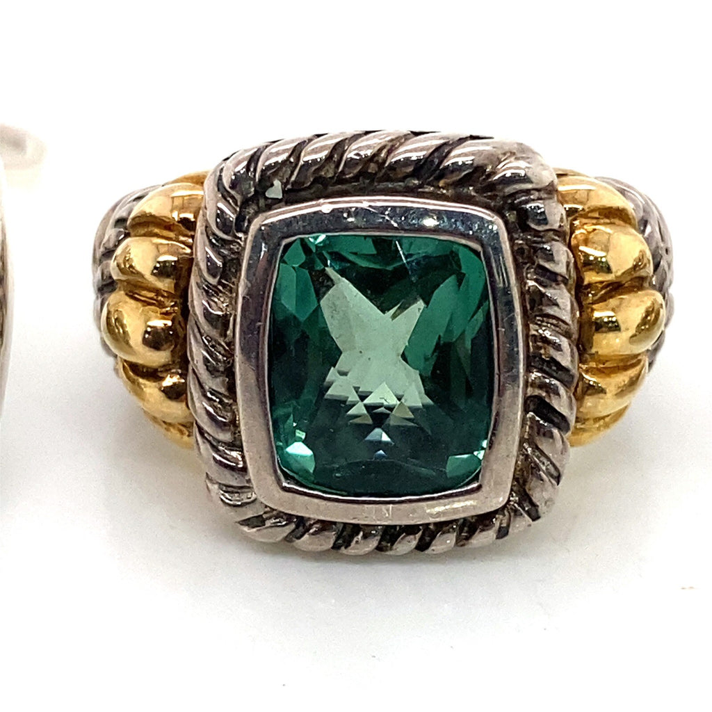 Samuel Behnam bjc earrings/ring set silver/14ky & praseolite quartz (view 2)
