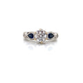 Engagement ring Shane & Co. design RB diamond 0.70ct E I1 with sapphires 14Kw (view 1)