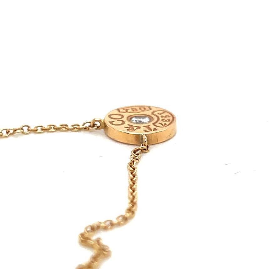 Tiffany & CO Diamond Circle Pendant 16" Necklace 18K Rose Gold with Box (view 4)